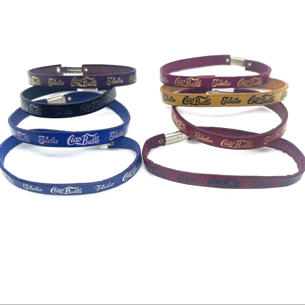 Set of 8! Ciao Bella Italia Leather Multicolor Stackable Friendship Bracelets